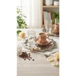 Fabriona 2’li Köşeleri Dalgalı Mini Papatyalı Paslanmaz Çelik Çay Kahve Nişan Sunum Tepsi Gold Gümüş 24X24CM