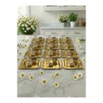 FABRIONA TEK TARAFLI GOLD Papatya Detaylı Metal Sunum Tepsisi 12'lı Set – Altın ve Gümüş Seçenekli
