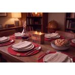 Fabrix Home 6 Adet Kırmızı Jüt Supla / Amerikan Servis Lux Sunum Tabak Altlığı - 32 x 32 cm - Kiremit