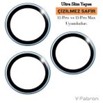 Fabron Orijinal Safir Lens Kamera Lens Koruyucu Çizilmez Safir Kaplama - Mavi - iPhone 15 Pro / 15 Pro Max