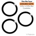 Fabron Orijinal Safir Lens Kamera Lens Koruyucu Çizilmez Safir Kaplama - Siyah - iPhone 15 Pro / 15 Pro Max