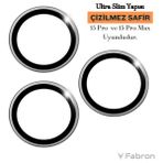 Fabron Orijinal Safir Lens Kamera Lens Koruyucu Çizilmez Safir Kaplama - Titanyum - iPhone 15 Pro / 15 Pro Max