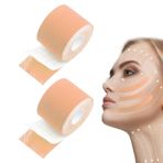 Face Lifting Tape – 2,5 cm x 5 m çok fonksiyonlu kırışıklık önleyici yüz bandı, yüksek elastik kinesiyoloji yüz alnı, gözler, dudaklar, kırışıklık yamaları, çift çene çıkarıcı, kırışıklıklara karşı