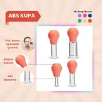 Faceliz Silikon Vakumlu ABS Plastik Yüz Masaj Kupası 4'lü Set Turuncu