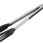 FACKELMANN 40281 çok amaçlı pense 35 cm, paslanmaz çelik servis maşası, mutfak ve ızgara maşası, kaplamalı tencereler ve tavalar için, siyah/gümüş