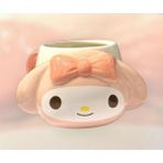 Facnspt Ithal My Melody 3D Tasarım Seramik Kupa – Sevimli Karakter Mug – Pembe Kulplu Kupa - Açık Pembe - 400 ml