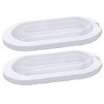 Facon (2 paket) LED tavan lambası, iç aydınlatma, açma / kapama şalterli, 12 V, 7 W, karavan, römork, tekne, gemi ve araçlar için oval ışık (beyaz)