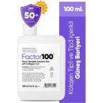 Factor100 SPF50+ Güneş Kremi 100 ml – Tüm Cilt Tiplerine Uygun, Nemlendirici, Leke Karşıtı ve Suya Dayanıklı Koruma
