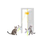 Factorial Çıngıraklı Kedi Oyuncağı Yapışkanlı Kedi Oyun Oltası Kendinden Yapışkanlı Renkli İp Oyun Oltası