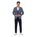 Facune Erkek Lacivert Ceket+Pantolon+Yelek Çift Yırtmaçlı Slim Fit Takim Elbise Lacivert 52/6