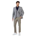 Facune Erkek Taş Ceket+Pantolon+Yelek Çift Yırtmaçlı Slim Fit Takim Elbise Taş 52/6