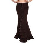 FAD-4U Steampunk Kadın Etek Gotik Victoria Denizkızı Uzun Etek Retro Ortaçağ Fırfır Giyim Kostüm Fantezi Elbise, kahverengi, M