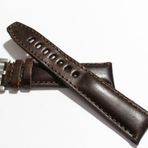 FADO &Her Saate Uyumlu Yarım Kroko Hakiki Deri Saat Kordonu 20 mm (204) koyu kahve