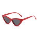 FADXIN Retro Vintage Dar Kedi Gözü Güneş Gözlüğü Kadınlar Mod Stil Retro Güneş Gözlüğü Plastik Çerçeve, Kırmızı