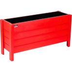 Faev Ahşap Dış Mekan Saksısı Dekoratif Saksı Büyük Boy Hazır Kurulu 100CM x 30CM Yükseklik 50CM - Kırmızı