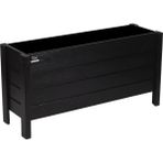 Faev Ahşap Dış Mekan Saksısı Dekoratif Saksı Büyük Boy Hazır Kurulu 100CM x 30CM Yükseklik 50CM - Siyah