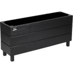 Faev Ahşap Saksı Dış Mekan Çiçeklik Dekoratif Büyük Boy Saksı Hazır Kurulu 95CM x 26CM Yükseklik 45CM - Siyah