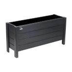 Faev Bodrum Model Ahşap Saksı 75X30X45 cm Dış Mekan Dekoratif Bahçe & Balkon Çiçekliği Hazır Kurulu Antrasit