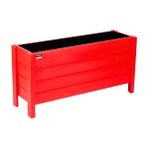 Faev Bodrum Model Ahşap Saksı 75X30X45 cm Dış Mekan Dekoratif Bahçe & Balkon Çiçekliği Hazır Kurulu Kırmızı