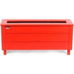 Faev Dış Mekan Ahşap Saksı Büyük Boy 100CM x 30CM Yükseklik 45CM Hazır Kurulu - Kırmızı