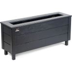 Faev Dış Mekan Ahşap Saksı Büyük Boy 100CM x 30CM Yükseklik 45CM Hazır Kurulu - Siyah
