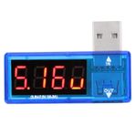 Fafeicy 2 Adet USB Dedektörü Akım Gerilim Test Cihazı Voltmetre Ampermetre Cep Telefonu Şarj Cihazları için Taşınabilir, Mavi / Beyaz (Mavi)
