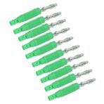 Fafeicy Muz Erkek Fiş, 10 Takım Muz Erkek Fiş Pirinç PA Jak Konnektörü Presle Geçmeli Yalıtım Tüpü Prob Adaptörü J.10031, Elektrik Kutuları (GREEN)