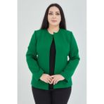 Fagi Atelier Kadın Büyük Beden Yakasız Ceket - Yeşil - 50