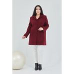 Fagi Kadın Büyük Beden Klasik Yaka Kaban - Bordo - 44