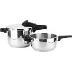 Fagor RAPID 4+6L DÜDÜKLÜ TENCERE CAM KAPAK - 4 - 6 L Set - Gümüş