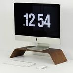 Fagus Wood Dayanıklı Ağaç Monitör Ayağı ve Yükseltici Bilgisayar Standı (Ceviz)