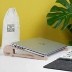 Fagus Wood Doğal Ağaç Laptop Masa Standı Ve Yükseltici Notebook Tutucu