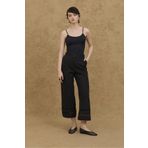 Fahhar Culotte Kesim Pamuk Pantolon Siyah