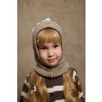 Fahhar Kids Örme Çocuk Balaclava Bere Vizon