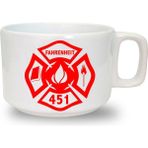 Fahrenheit 451 Baskılı Seramik Beyaz Kahve Kupası - 1 Adet - 199 ml