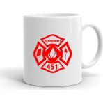 Fahrenheit 451 Baskılı Seramik Beyaz Kupa - 1 Adet - 199 ml