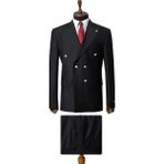 Fahrettin Moda Siyah Büyük Beden Kruvaze Takım Elbise - Standart - 6 Drop