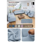 Faiend Balpeteği 3+3+1+1 gri lastikli kanepe örtüsü | lastikli koltuk örtüsü | koltuk kılıfı takımı