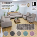 Faiend Jakarlı Düz Desen Esnek Kanepe kılıfı Tamıkı Koltuk Örtüsü 3+3+1+1 Yıkanabilir koltuk Kılıfı Kanepe Çekyat örtüsü Takımı Kahverengi - 180 x 230 cm