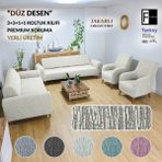Faiend Jakarlı Düz Desen Esnek Kanepe kılıfı Tamıkı Koltuk Örtüsü 3+3+1+1 Yıkanabilir koltuk Kılıfı Kanepe Çekyat örtüsü Takımı Taş-Gri - 180 x 230 cm - Taş - Gri