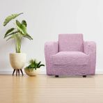 Faiend Jakarlı Tek Kişilik Lastikli Koltuk Kılıfı Çekyat Koltuk Örtüsü Streç Esnek kanepe kılıfı Düz Desen Pembe - 100 x 130 cm