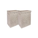 Faiend Keçe Kapaklı 2lli set Kirli Çamaşır Sepeti Katlanabilir Saklama Kutusu Çok Amaçlı 55x30x40