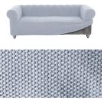 Faiend Likrali esnek 3 kişilik Chester koltuk kılıfı streç lastikli çekyat kanepe örtüsü Modern Koltuk kılıfı balpeteği açık gri - 185 x 230 cm