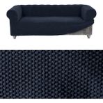 Faiend Likrali esnek 3 kişilik Chester koltuk kılıfı streç lastikli çekyat kanepe örtüsü Modern Koltuk kılıfı balpeteği Antrasit - 185 x 230 cm