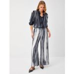 Faik Sönmez 68538 Batik Desen Wide Leg Fit Viskon Siyah Kadın Pantolon