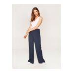 Faik Sönmez Kadın Lacivert Wide Leg Viskon Pantolon 00067