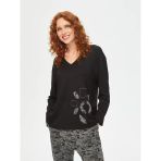 Faik Sönmez Oversize V Yaka Uzun Kol Minimalist Kadın T-Shirt - Rahat Ve Şık