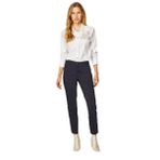 Faik Sönmez Slim Fit Büyük Beden Dar Paça Lacivert Kadın Klasik Pantolon B000052 56