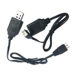 FainWan 2 adet USB Şarj Kablosu 1A XH-3P Konnektörlü Ho-sim Q903 Q905 Axi-al SCX10 2S 7.4V LiPo Pil RC Araba Rock Crawler FPV Drone Quadcopter ile Uyumlu