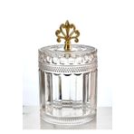 FAIR HOME Köşeli Desen Gold Metal Kulplu Tekli Kapaklı Büyük Boy Cam Kavanoz - 1500 ml.